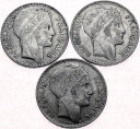 LOT 3 x 20 Franków Inwestycja srebro