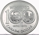 Kanada 1 dolar 1975 SREBRO, 100 lat Winnipeg