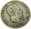 Włochy 5 Lirów 1874 Victor Emmanuel II