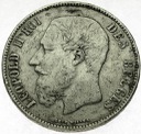 Belgia 5 Franków 1871 Leopold II