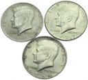 LOT 3 x 1/2 dolara half dollar Kennedy