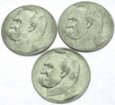 LOT 3 x 5 zł Józef Piłsudski INWESTYCJA AG SREBRO