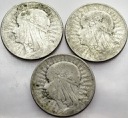 LOT 3 x 5 zł Głowa kobiety, INWESTYCJA AG SREBRO