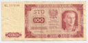 1948 100 zł, Sto Złotych, seria KL stan 5