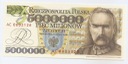 Replika 5000000 zł Józef Piłsudski 1995 seria AC