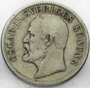 Szwecja, 2 Korony Kronor 1906, Oscar II, SREBRO