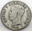 Szwecja, 2 Korony Kronor 1910, Gustaf V, SREBRO