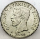 Szwecja, 2 Korony Kronor 1938, Gustaf V, SREBRO