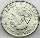 Szwecja, 2 Korony Kronor 1954, Gustaf VI, SREBRO