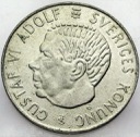 Szwecja, 5 Koron Kronor 1955, Gustaf VI, SREBRO