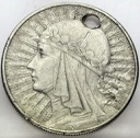 10 zł złotych Głowa kobiety 1932 z dziurą
