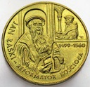 2 zł, złote 1999 Jan Łaski Reformator