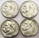 LOT 4 x 5 zł Józef Piłsudski INWESTYCJA AG SREBRO