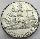 5 zł złotych 1936 Żaglowiec Żaglówka Statek