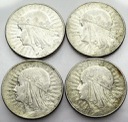 LOT 4 x 5 zł Głowa kobiety, INWESTYCJA AG SREBRO