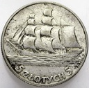 5 zł złotych 1936 Żaglowiec Żaglówka Statek