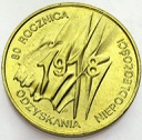 2 zł, złote 1998 Niepodległość