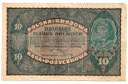 1919 10 Dziesięć Marek Polskich, stan 4 (dziurki)