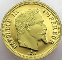 Replika Francja 100 franków 1861, SREBRO, plat.AU