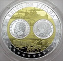 Wspólna Waluta Euro Hiszpania, SREBRO Ag999, 40mm