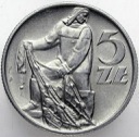 5 zł, pięć złotych z Rybakiem 1960 Rybak