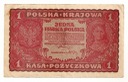1919 1 Jedna Marka Polska I Serja AS, stan 3+
