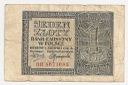 1941 1 zł Jeden Złoty, seria BB, stan 4