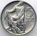 5 zł, pięć złotych z Rybakiem 1974 Rybak
