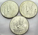 LOT 3 x 10000 zł 1987 Jan Paweł II INWESTUJ SREBRO