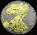1 dolar 2015 oz uncja SREBRO PLATEROWANIE ZŁOTO
