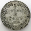 3/4 rubla = 5 złotych 1838 MW RZADKI