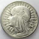 10 zł złotych 1933 Głowa kobiety, babka, Polonia