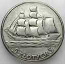 5 zł złotych 1936 Żaglowiec Żaglówka Statek