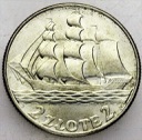 2 zł złote 1936 Żaglowiec Statek PIĘKNA