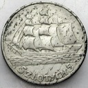 5 zł złotych 1936 Żaglowiec Żaglówka Statek