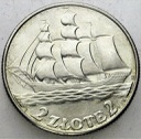2 zł złote 1936 Żaglowiec Statek PIĘKNA