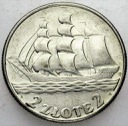 2 zł złote 1936 Żaglowiec Statek PIĘKNA