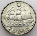 2 zł złote 1936 Żaglowiec Statek ŁADNA