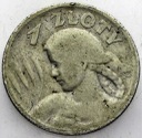 1 zł złoty 1925 Kobieta i kłosy, żniwiarka, kropka