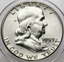 USA 1/2 dolara 1959 Half Dollar Franklin SREBRO