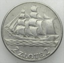 2 zł złote 1936 Żaglowiec Statek ŁADNA
