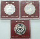 LOT 3 x 1000 zł PRL PRÓBA SREBRO