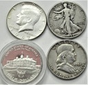 LOT 4x 1/2 Dolara Franklin Kennedy Bogini Wolności