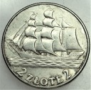 2 zł złote 1936 Żaglowiec Statek ŁADNA