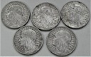 LOT 5 x 10 zł Głowa kobiety, INWESTYCJA AG SREBRO