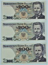 LOT 3 x 200 zł, złotych 1986 Jarosław Dąbrowski