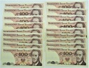 LOT 18 x 100 zł, złotych Ludwik Waryński