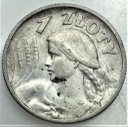1 zł złoty 1925 Kobieta i kłosy, żniwiarka, kropka