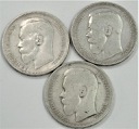 LOT 3 x 1 Rubel SREBRO INWESTYCJA ZESTAW AG