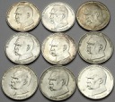 LOT 9 x 50000 zł 1988 Piłsudski INWESTYCJA SREBRO